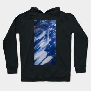 Blue and White Fluid Painting Hoodie